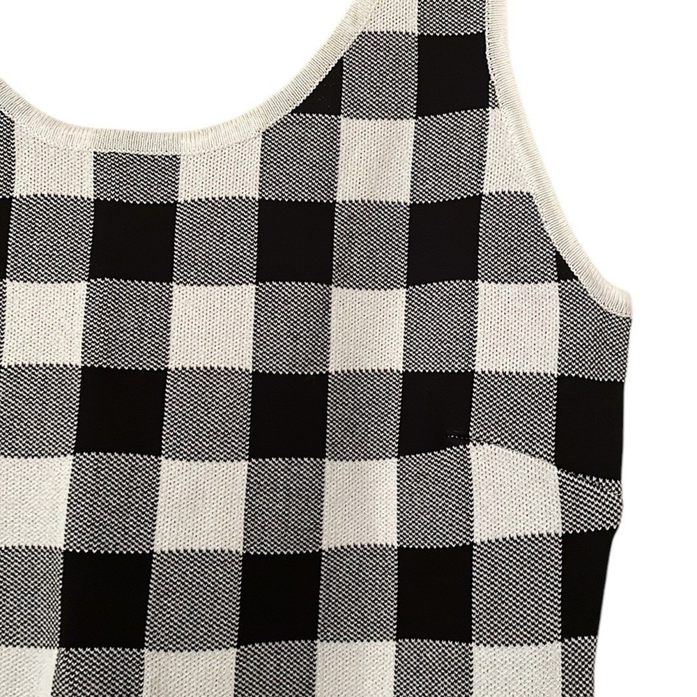 Endless Rose Women's Black White Gingham Knit Midi Sleeveless Dress Size XS - Picture 3 of 6